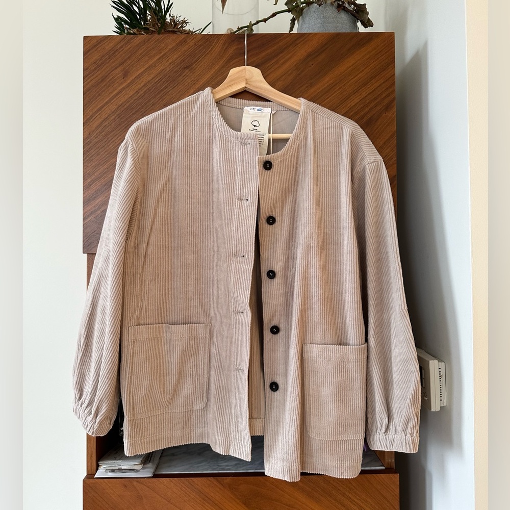Klee Klee Cotton Corduroy Beige Shirt Jacket Size 2